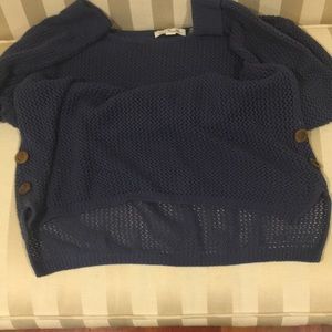 Teal tunic cable knit sweater